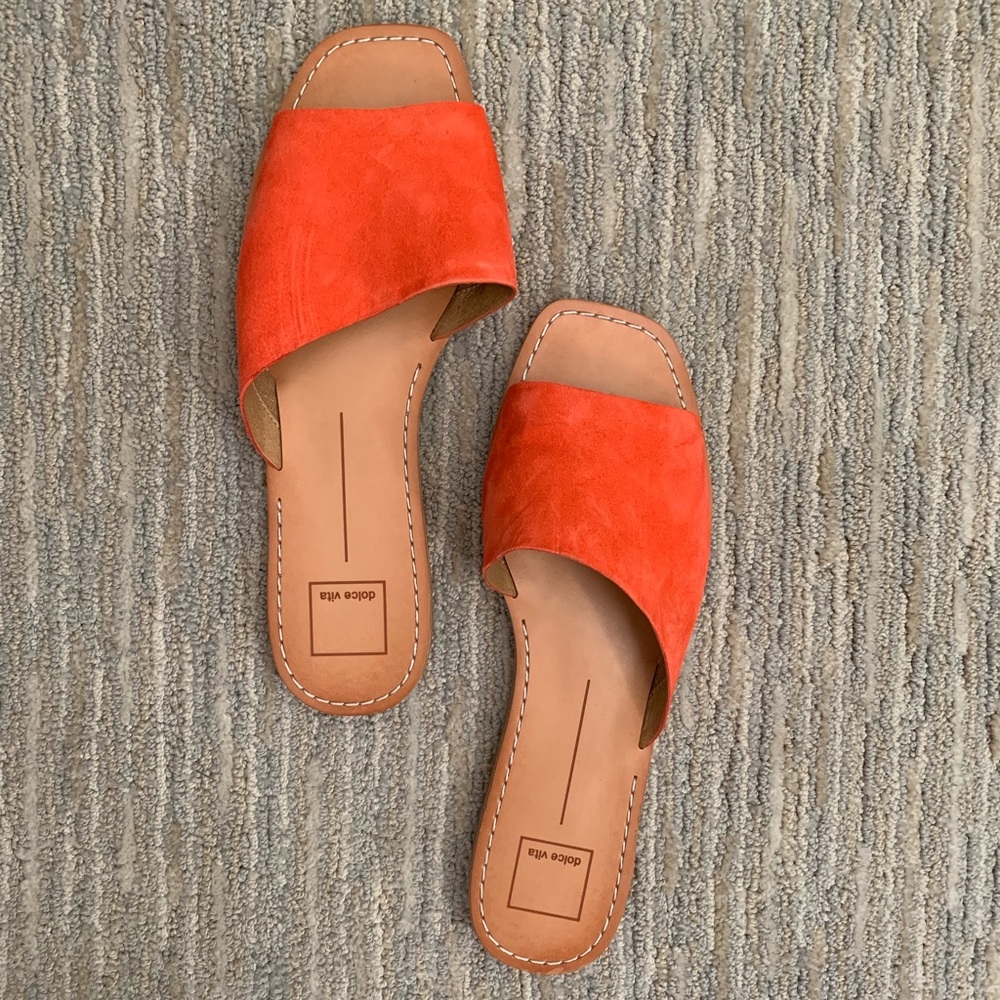 Dolce Vita orange suede Cato sandals